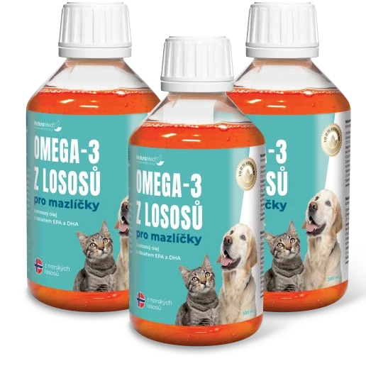 3 lahve Omega-3 pro mazlíčky